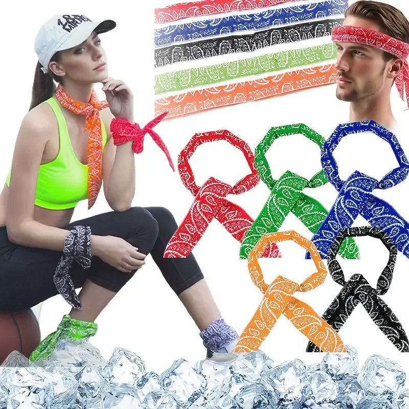1-20PCS Summer Cooling Neck Scarf Instant Chill Breathable Ice Scarf Wraps for Camping Beach Travel Outdoor Activities