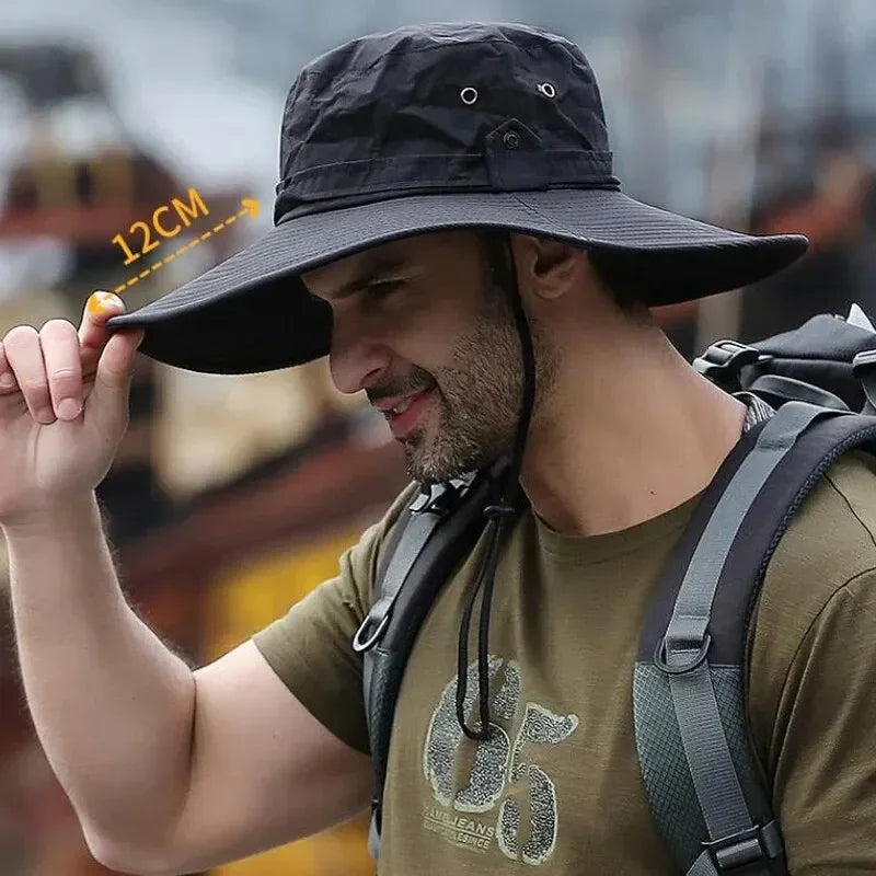 Fishing Hat Summer UV Protection Breathable Mesh Outdoor Sun Hat for Men Women Camping Hiking Beach Travel Panama Sun Hat
