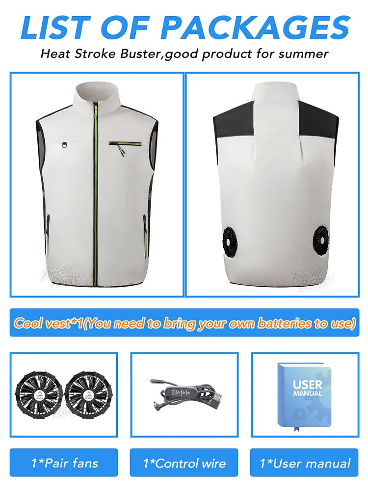New Must-have Fan Vest Cooling Wearable Air-conditioned Clothes Breathable Sleeveless for Daily Commute Hiking Fishing Camping